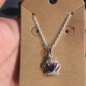 Amethyst Princess Crown Necklace BNWT